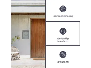 Brievenbus Milaan Zilver staal glazen front incl. 2 sleutels 36x26x8cm - 6