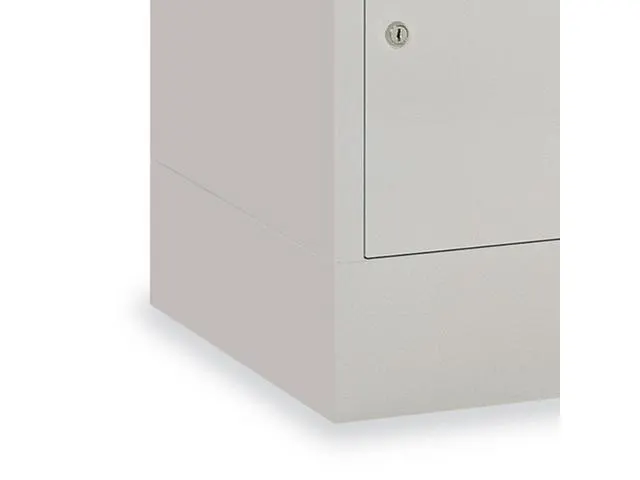 lockerkast,HxBxD 1850x600x500mm,2x2vakken,RAL7035,front RAL6011