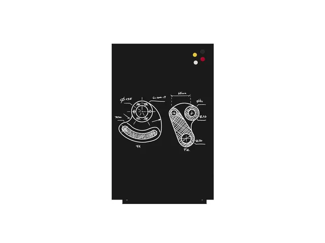 Tableau blanc Rocada Skinliquid 75x115cm noir laque