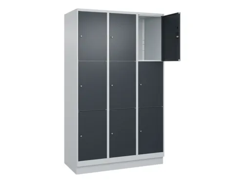 lockerkast,HxBxD 1950x1200x500mm,3x3vakken,vak B 400mm,cil.-slot