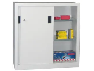 Schuifdeurkast Hxbxd 1000x1000x500mm 2 Oh Ral7035 Front Ral7035 - 1