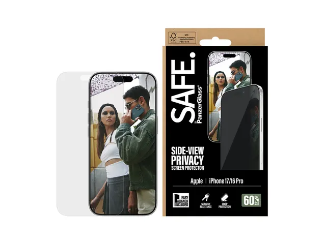 PanzerGlass SAFE. by Privacy Screen Protector iPhone 17 | iPhone 16