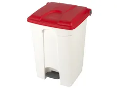 pedaalemmer,1x45l,HxBxD 600x398x410mm,romp PP wit,deksel PP rood
