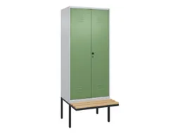 PBM-locker met bank,HxBxD 2120x800x815mm,2vak,vak B 400mm,draaigrendel