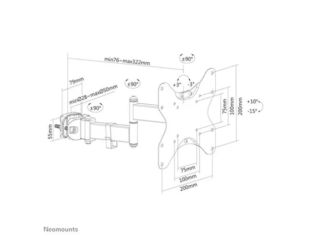 Tv Paalsteun 23-42 Inch Full Motion Zwart FL40-450BL12