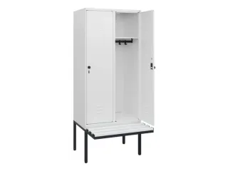 locker met bank,HxBxD 1950x800x815mm,2vak,vak B 400mm,draaigrendel - 2