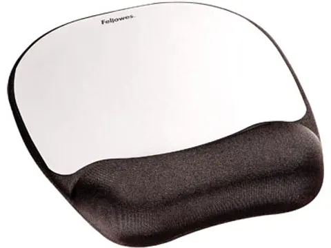 Muismat Polssteun Fellowes Zacht Schuimkussen Zilver Lijnen