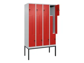 Z-garderobekast,HxBxD 2120x1200x500mm,vak B 150/300mm,draaigrendel - 2