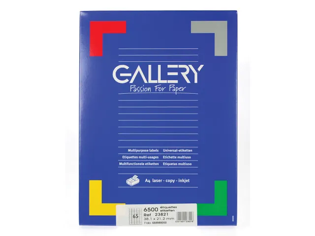 Gallery Witte Etiketten 38.1x21.2 mm Ronde Hoeken