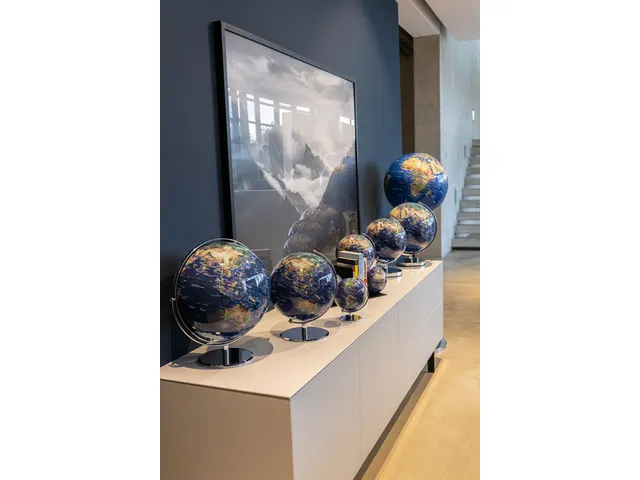 TROIKA Wereldbol Lunar 20cm Chroom Blauw-Groen