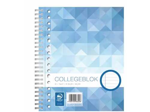 Collegeblok Work A5 lijn 80vel 70g 17-gaats
