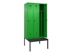 locker met bank,voor scheiding van kleding,HxBxD 2120x900x815mm,3vak