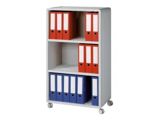 transportwagen,HxBxD 1240x651x330mm,3vakken,2niveaus,3 OH,romp grijs - 1