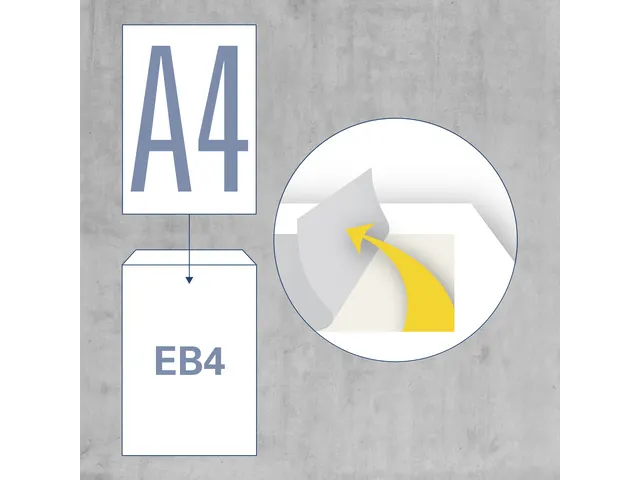 Envelop Raadhuis 262x371 Eb4 Bordrug Wit Kraft 120gr 100st. Plakstrip