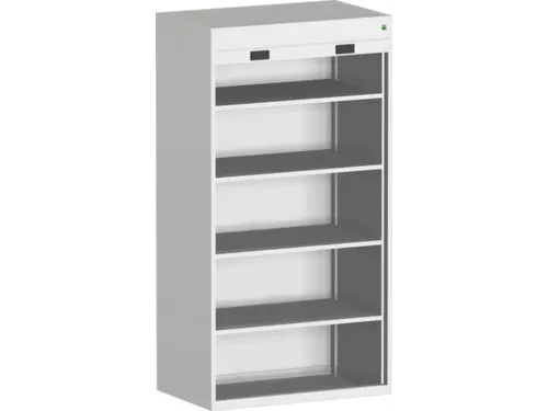 roldeurkast 2000x1050x650mm 4xStalen bodem cil.-slot RAL7035