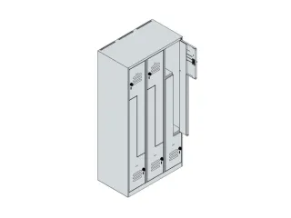 Z-garderobekast,HxBxD 1850x900x500mm,vak B 150/300mm,draaigrendel - 4