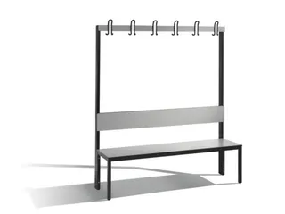 omkleedbank,HxLxD 1710x1500x407mm,HPL zilvergrijs,frame staal RAL7021 - 1