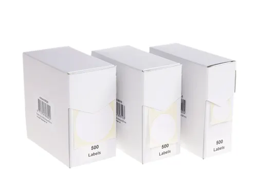 Etiketten Op Rol 25mm Wit Met Dispenser 500 Stuks