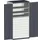 systeemkast 2000x1050x650mm 3xStalen bodem 9laden Ral7035 Ral7016