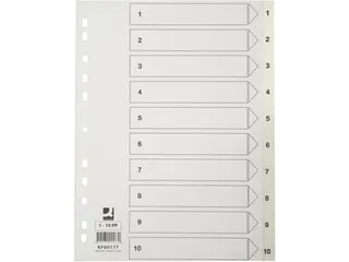 Tabbladen PP Set 1-10 Met Indexblad A4 11-Gaats Wit Personaliseerbaar - 2