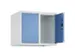 opzetkast,v. locker,2vak.,vak B 300mm,HxBxD 500x600x500mm,vleugeldeur