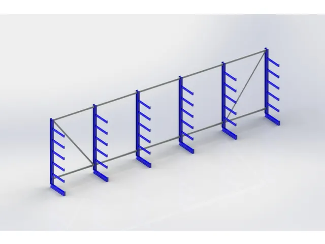 Draagarmstelling 2000x6750x630mm 6gelijk Lange Armen Incl. Poot