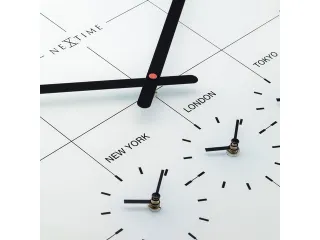 Wereldtijden klok - Stille wandklok - 43cm - Wit - Glazen klok - NeXti - 5