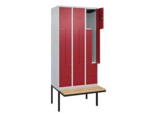 Z-garderobekast,HxBxD 2120x900x815mm,6vak,vak B 300mm,cil.-slot - 2