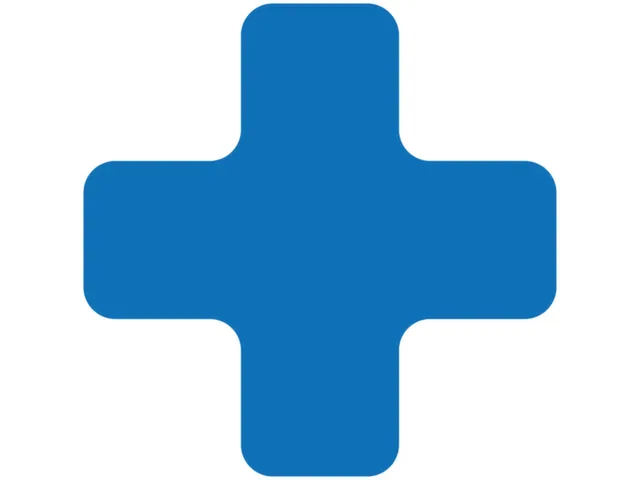 plaksymbool,plus,markering HxB 150x150mm,PVC,blauw