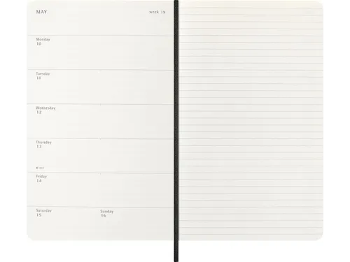 Agenda 2027 Moleskine 12M Planner Weekly 7dag/1pagina large sc black