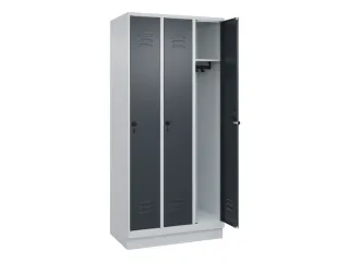 locker,HxBxD 1950x900x500mm,3vak,vak B 300mm,draaigrendel,sokkel - 2