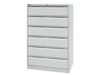 fichekast,HxBxD 1321x800x622mm,drie banen,6lade(n),romp lichtgrijs - 4