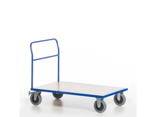 duwbeugelwagen,draagverm. 500kg,laadvl. LxB 1200x800mm,houtplaat