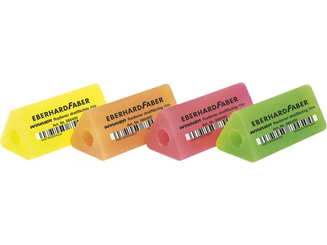 Gum Eberhard Faber Winner driekantig assorti fluorkleuren dislpay 20 s