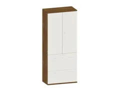 Armoire De Bureau Finition Corps Noyer Finition Face Avant Blanc