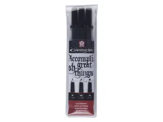 Kalligrafiepennen set Sakura Pigma Calligrapher 3 breedtes zwart - 3