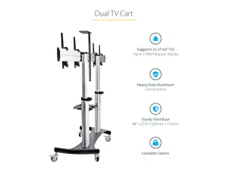 Dual TV Standaard op Wielen voor 37-60 Inch VESA TV's - 11