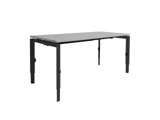 Bureau Linesto N3 hoogte instelbaar 160x80cm Lichtgrijs, poot Zwart - 1