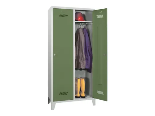 locker,HxBxD 1850x800x500mm,2vak,vak B 400mm,RAL7035,front RAL6011