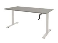 Dextro Slinger Bureau Zit-sta T-poot 180x90 Licht Grijs 25mm Wit