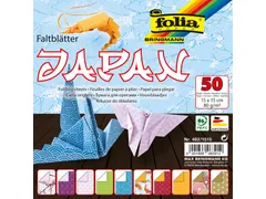 Vouwblaadjes Folia 80gr 15x15cm 50 vel 2-zijdig Japan 10 designs assor