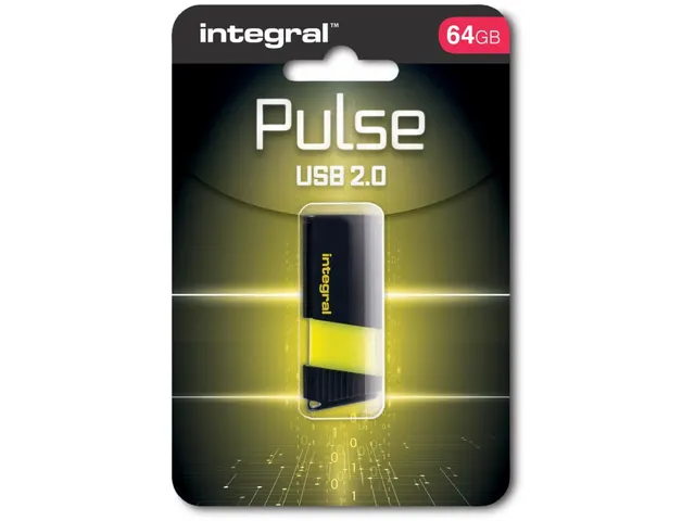Pulse clé USB 2.0, 64 Go, noir/jaune
