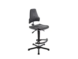 Werkplaatsstoel Esd 590-840mmx470mmx480mm Pu-Zitting Zwart Glijders - 1
