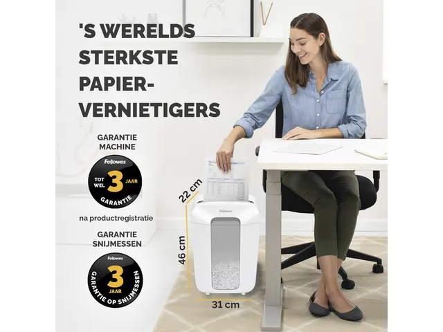 Destructeur Fellowes Powershred LX70 particules 4x40mm blanc