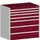 ladekast HxBxD 1000x1050x750mm 7laden RAL7035 front RAL3004