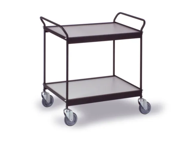 Tafelwagen Draagverm. 150kg Laadvl. Lxb 785x500mm 2 Etages Diepzwart