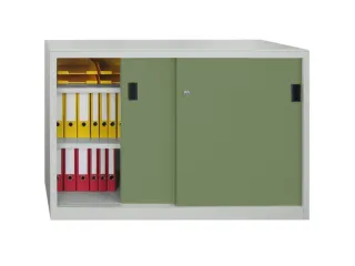 schuifdeurkast,HxBxD 1000x1500x400mm,RAL7035,front RAL6011 - 2