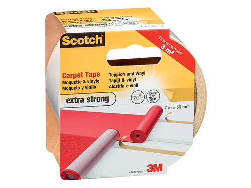 Dubbelzijdige Plaktape Scotch Tapijt 50mmx7m Extra Strong