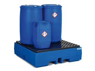 PE-opvangbak,v. 4x200l vat,opvangvol. 405l,HxBxD 350x1300x1300mm - 2