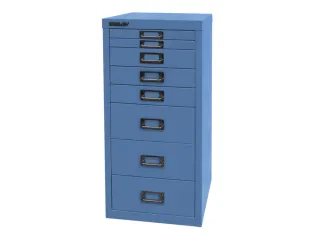 kantoor-ladekast HxBxD 590x279x380mm 8 laden romp + front blauw staal - 3